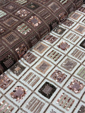 ROSEWOOD ROYALE GRID NET BEADSWORK FABRIC