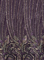 PHOOL PURPLE NET BEADSWORK FABRIC
