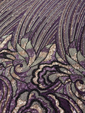 PHOOL PURPLE NET BEADSWORK FABRIC
