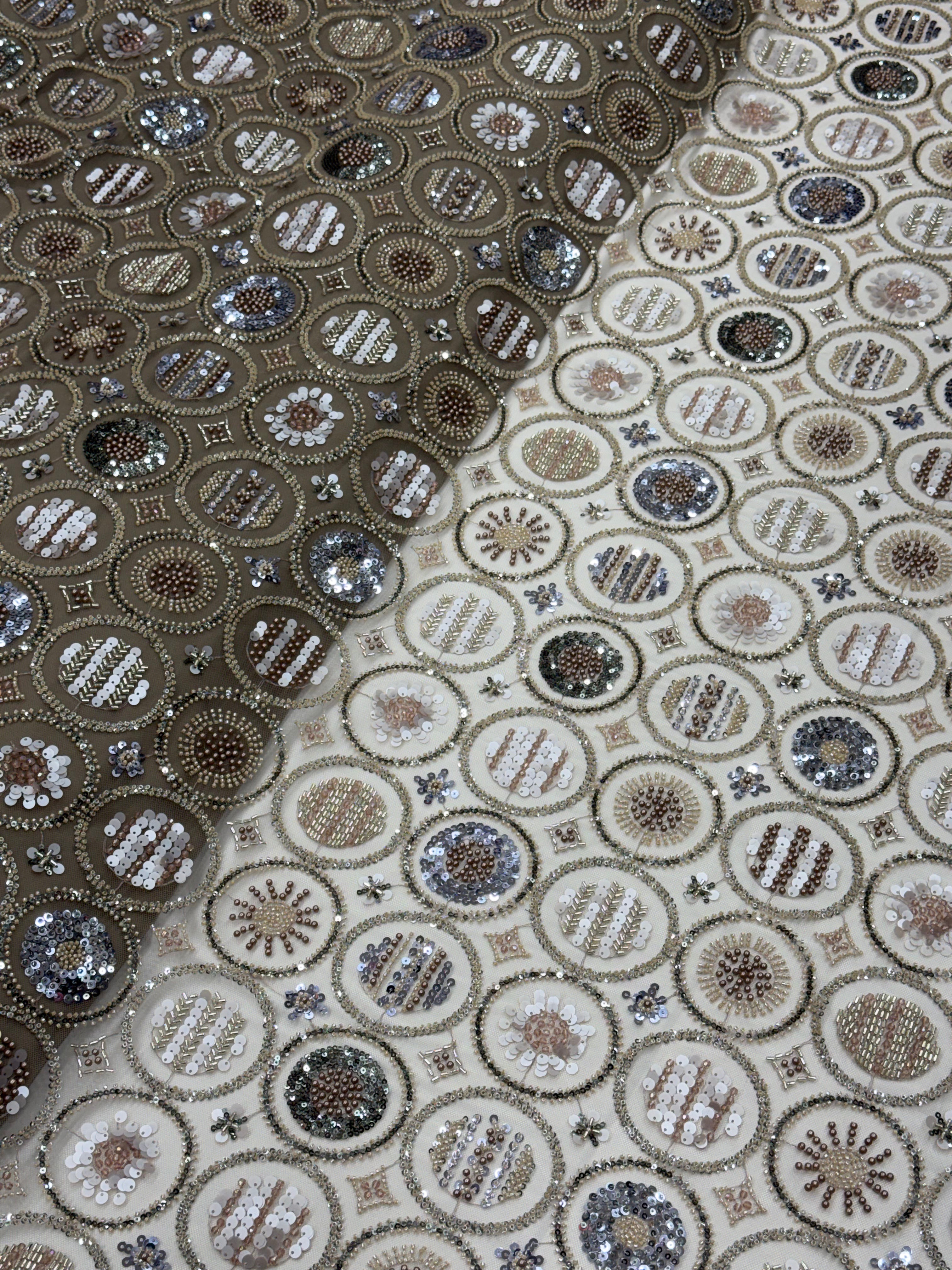 IMPERIAL DUSK GOLD NET BEADSWORK FABRIC