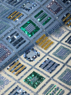 SLATE BLUE GRID NET BEADSWORK FABRIC