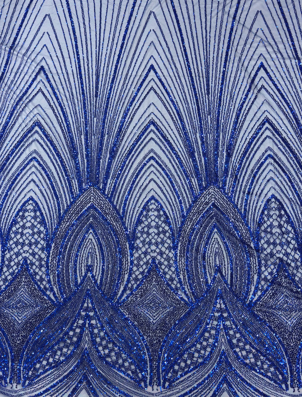 ELECTRIC IRIS ART DEC NET BEADSWORK FABRIC
