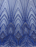 ELECTRIC IRIS ART DEC NET BEADSWORK FABRIC