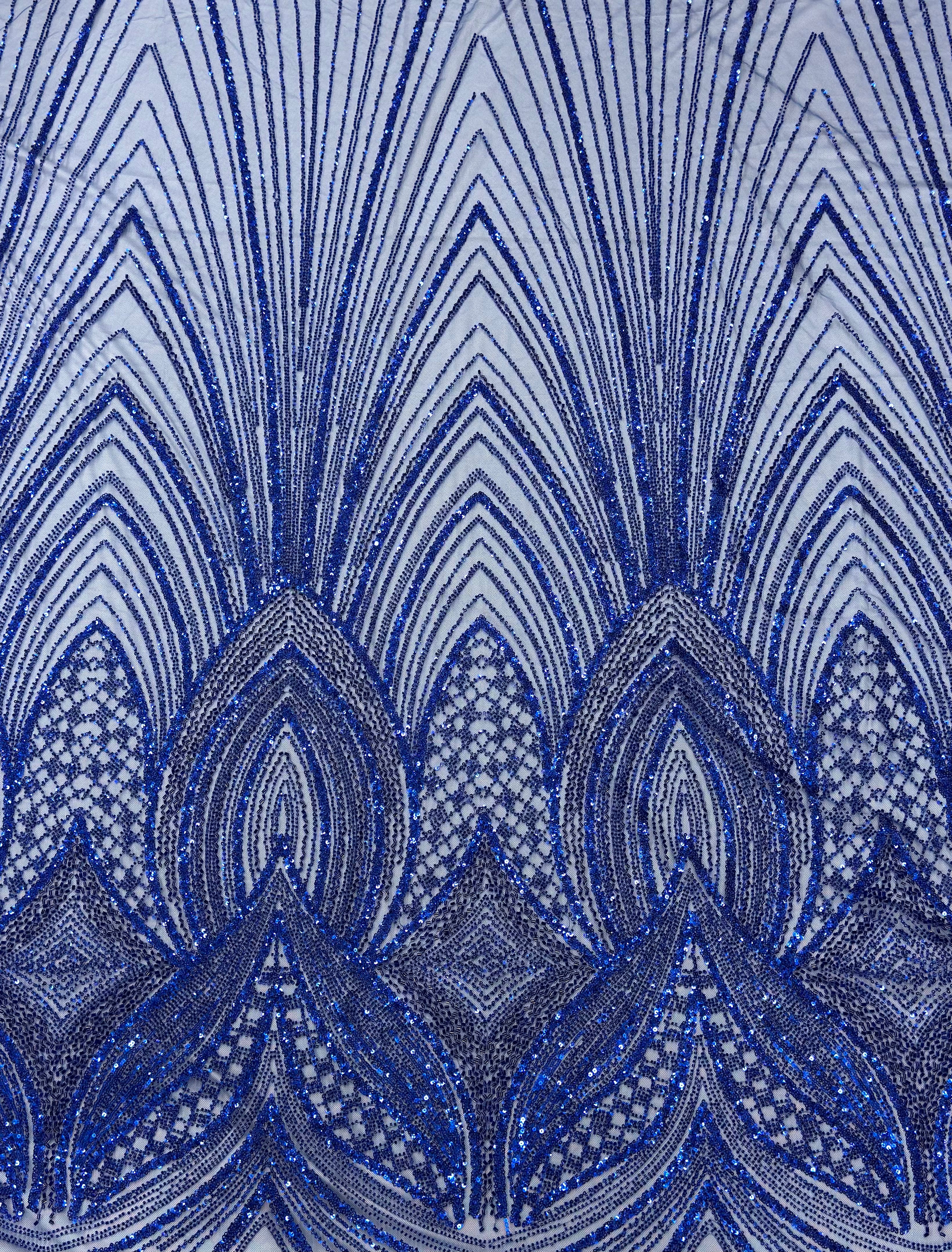 ELECTRIC IRIS ART DEC NET BEADSWORK FABRIC