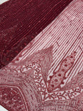 CRIMSON HERITAGE BORDER DEEP MAROON NET BEADWORK