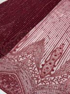 CRIMSON HERITAGE BORDER DEEP MAROON NET BEADWORK