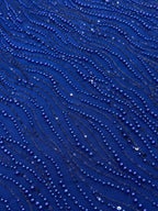 OCEAN RIPPLE NET BEADSWORK FABRIC ROYAL BLUE