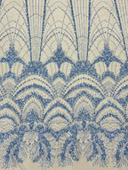 SKYLINE SERENITY NET BEADSWORK FABRIC BLUE