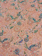 NOIR JEWEL GARDEN PEACH BEADSWORK FABRIC