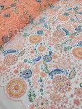 NOIR JEWEL GARDEN PEACH BEADSWORK FABRIC