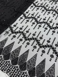DIAMOND LATTICE NET BEADSWORK FABRIC BLACK
