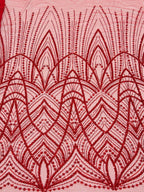STARLIGHT CATHEDRAL NET BEADSWORK FABRIC RED