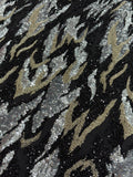 MIDNIGHT ZEBRA BEADSWORK FABRIC BLACK