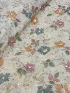 WHISPERING VINES TISSUE SILK FABRIC - DYEABLE