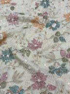 WHISPERING VINES TISSUE SILK FABRIC - DYEABLE