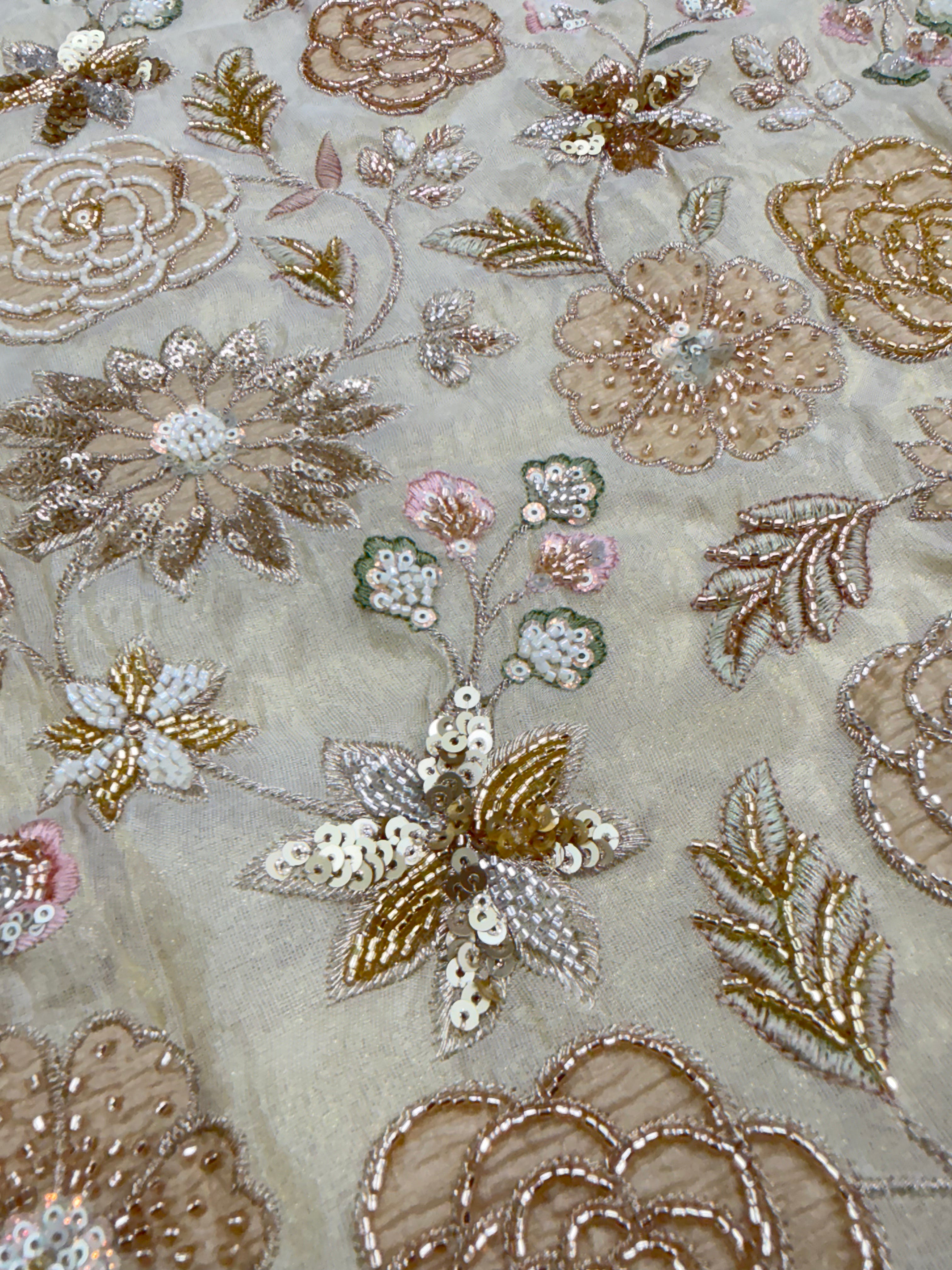 ANTIQUE ROSE TISSUE SILK FABRIC - DYEABLE