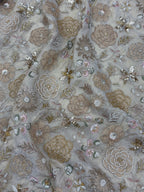 ANTIQUE ROSE TISSUE SILK FABRIC - DYEABLE