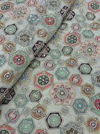 KALEIDOSCOPE BLOOM TISSUE SILK FABRIC - DYEABLE