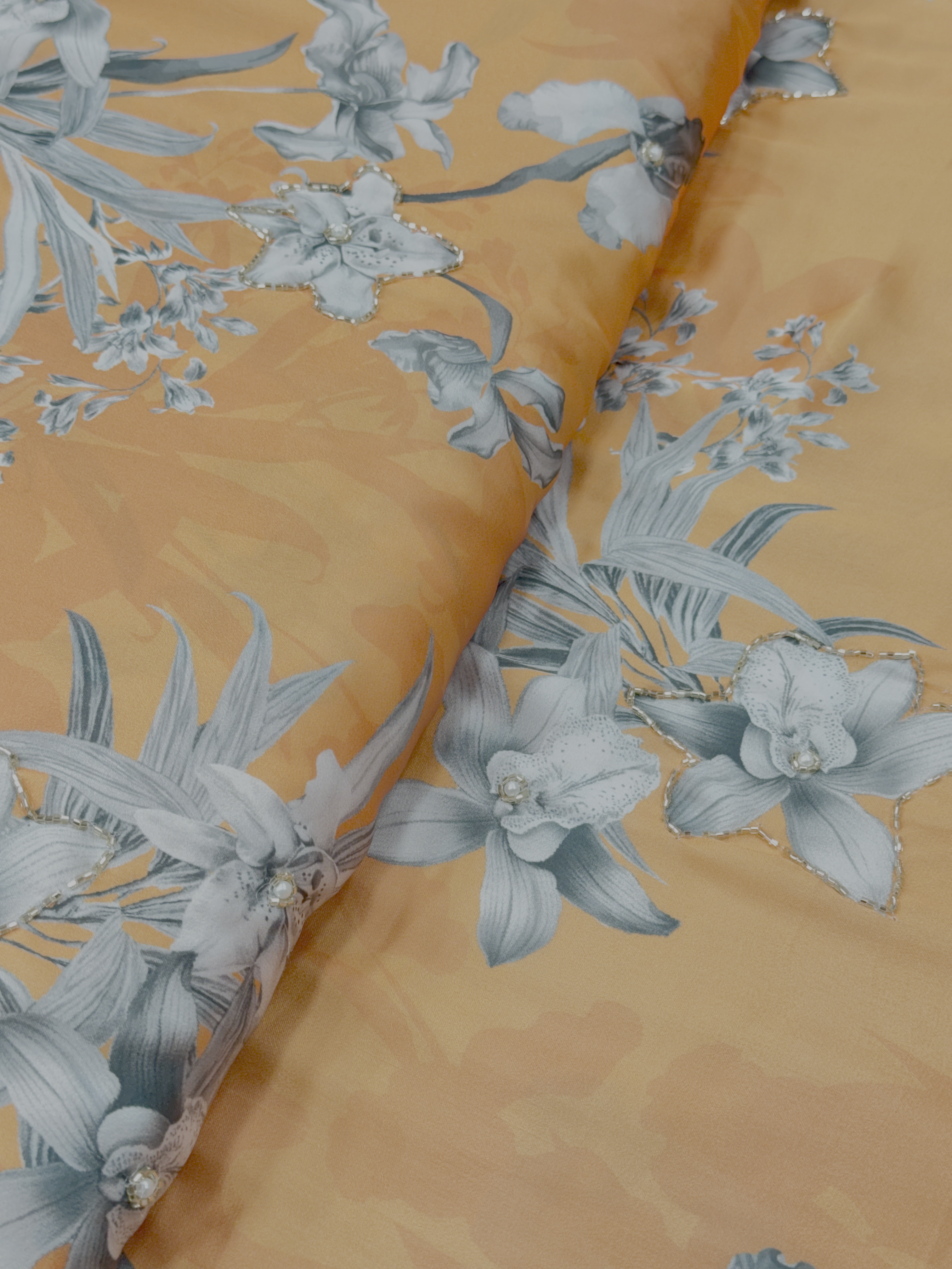 The Gilded Lily | Hand-Embellished Armani Satin