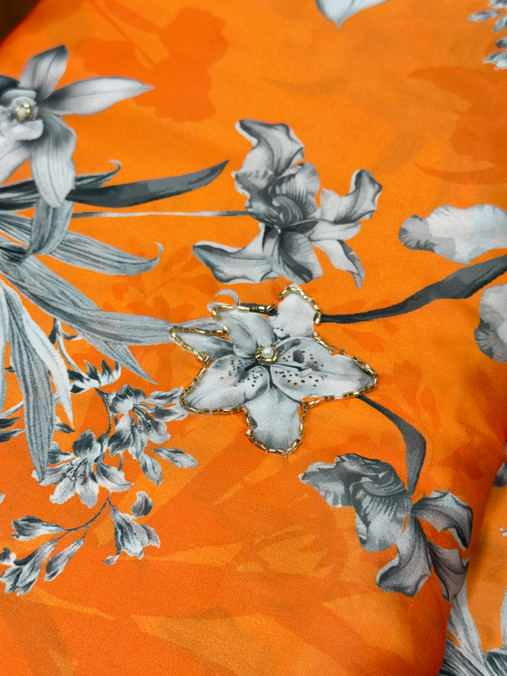 The Gilded Lily | Hand-Embellished Armani Satin