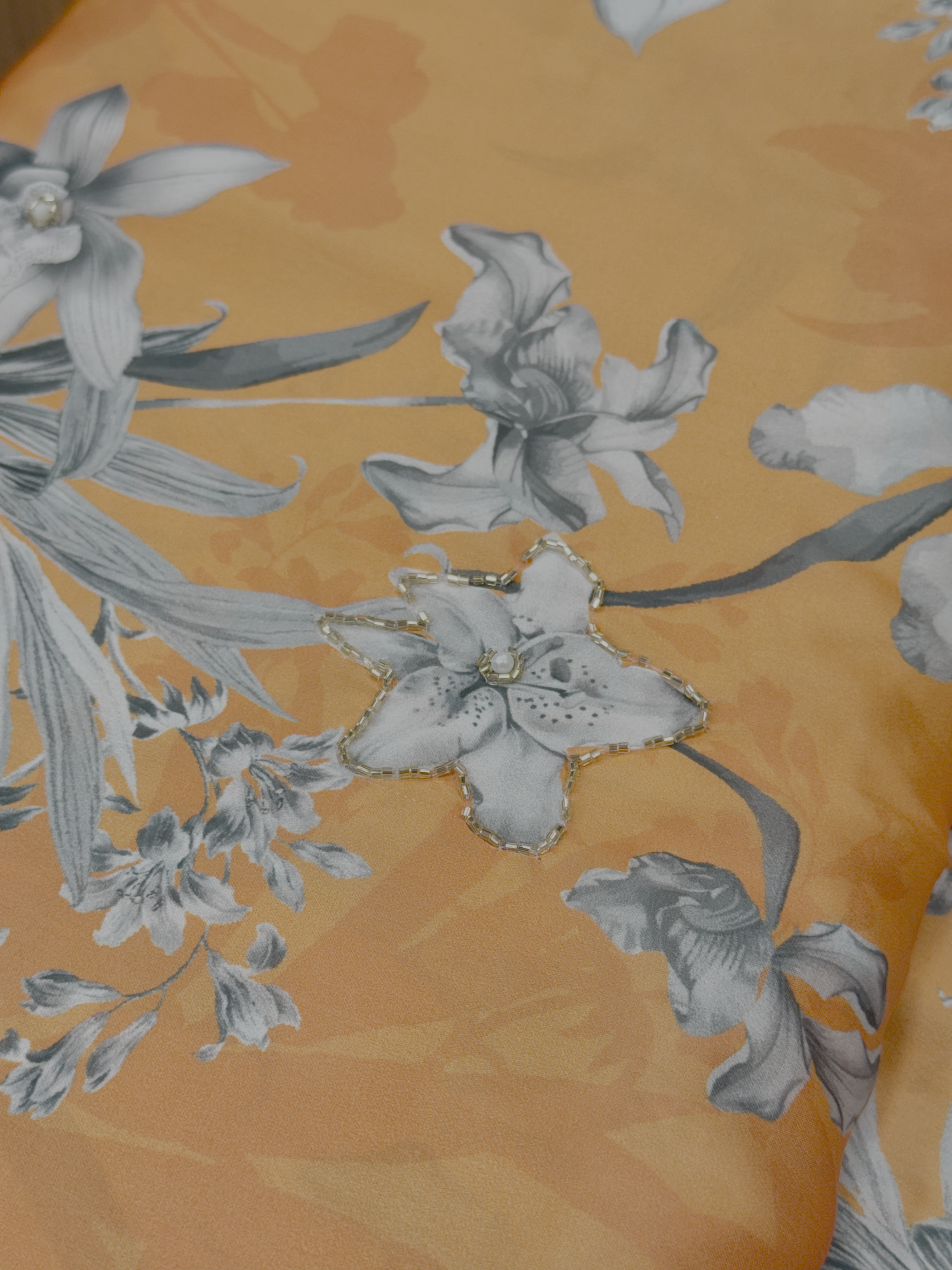 The Gilded Lily | Hand-Embellished Armani Satin
