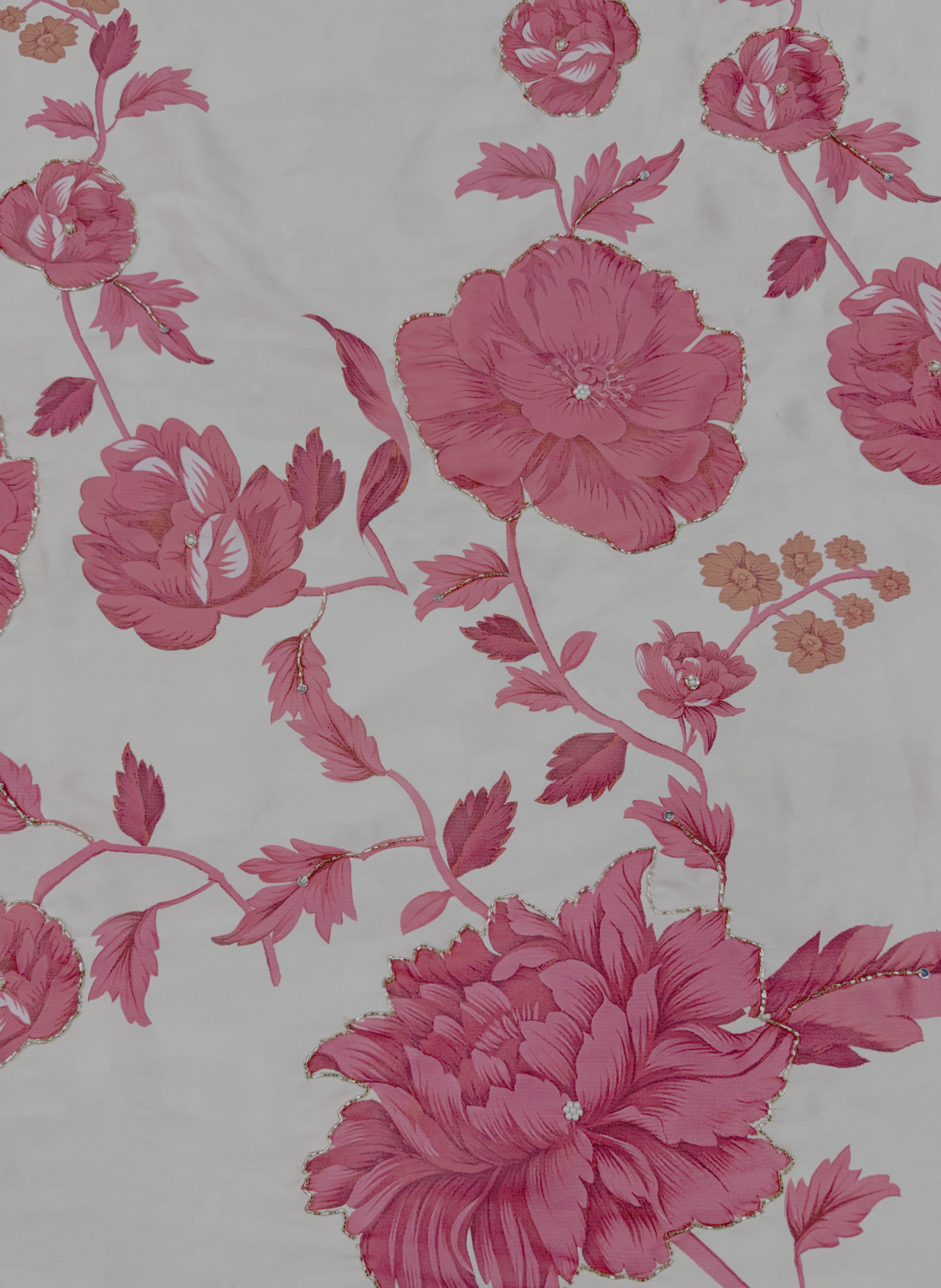 The Ruby Royale | Hand-Embellished Armani Satin