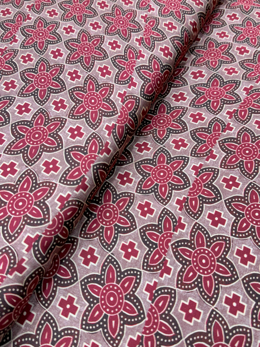 Plum Petal Mosaic | Modal Satin