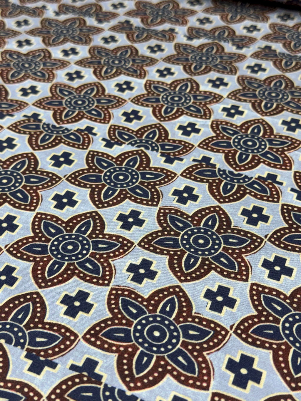 Espresso Bloom Mosaic | Modal Satin