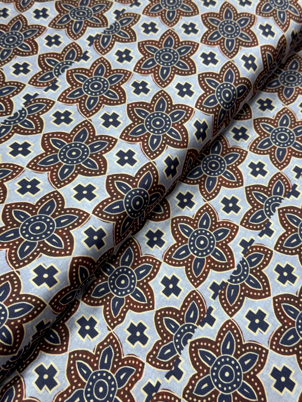 Espresso Bloom Mosaic | Modal Satin