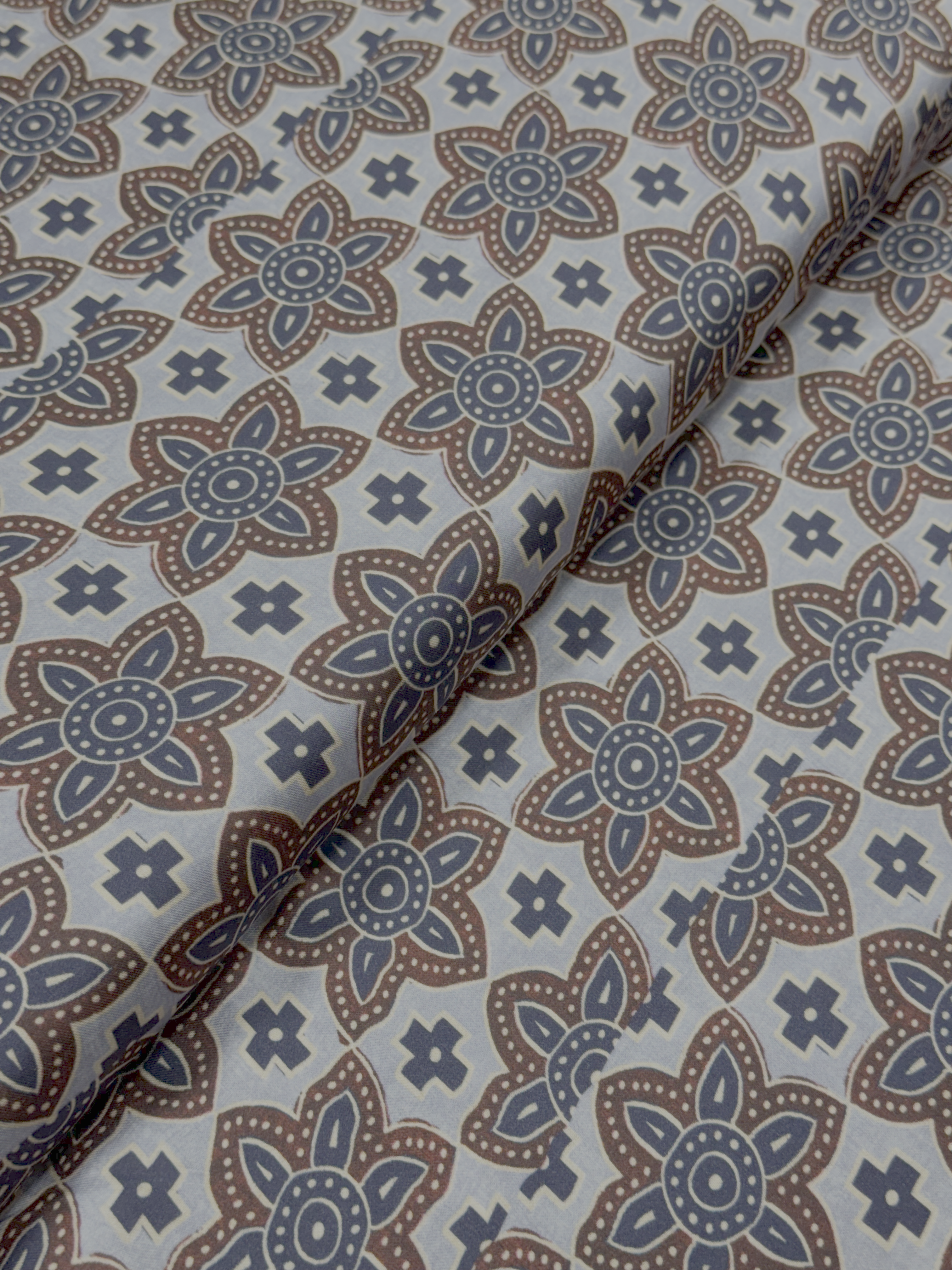 Espresso Bloom Mosaic | Modal Satin