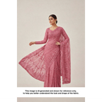 DIAMOND LATTICE NET BEADSWORK FABRIC PINK