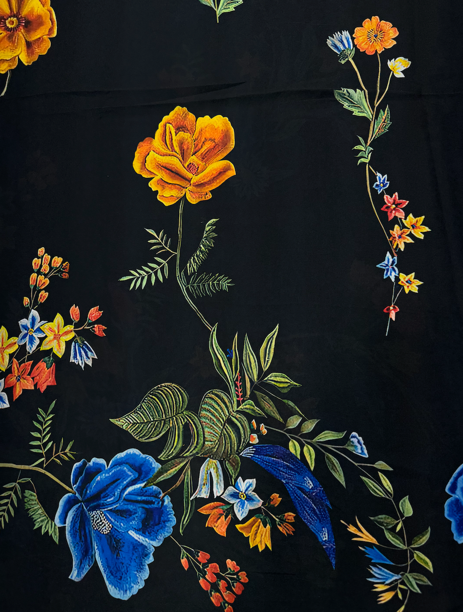 The Midnight Neon Bloom | Armani Satin