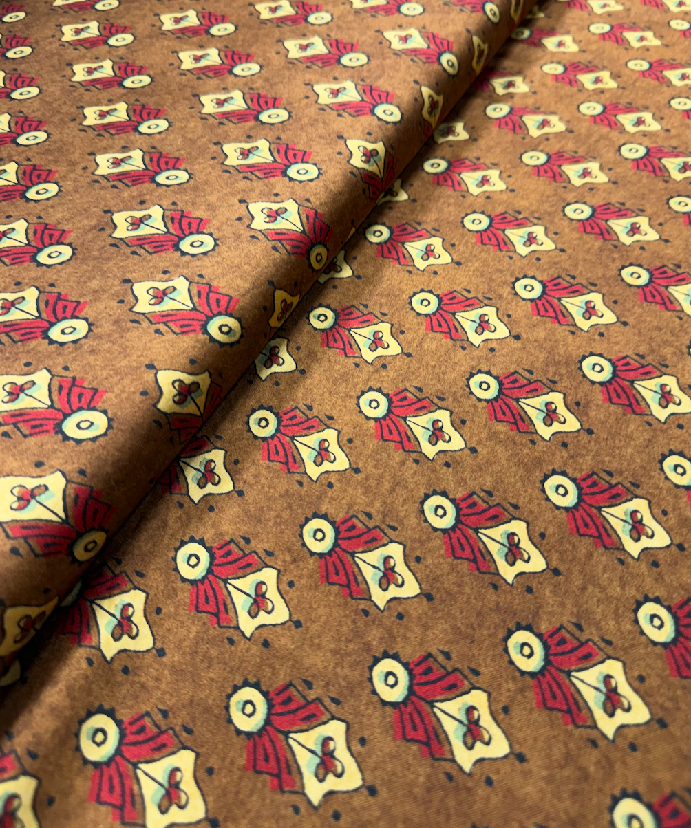 Earthen Petal Motif | Modal Satin