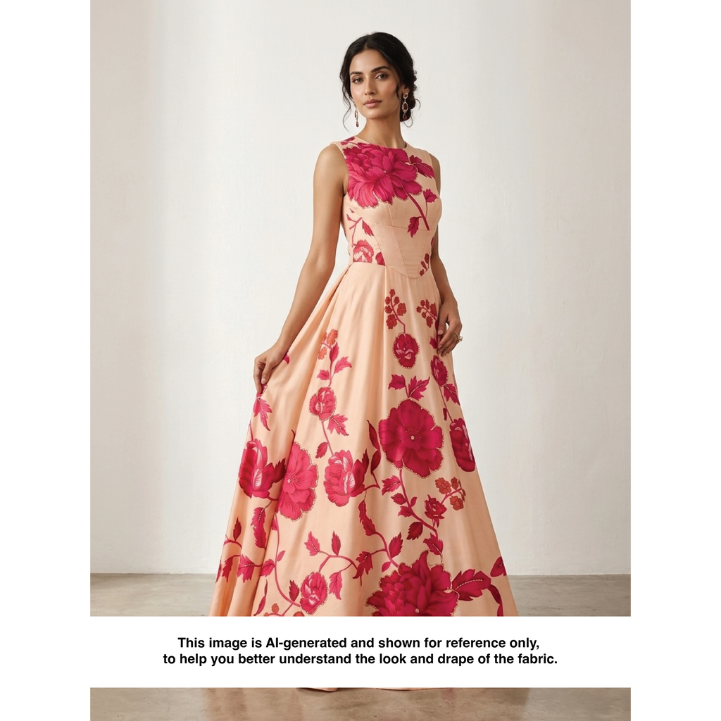 The Ruby Royale | Hand-Embellished Armani Satin