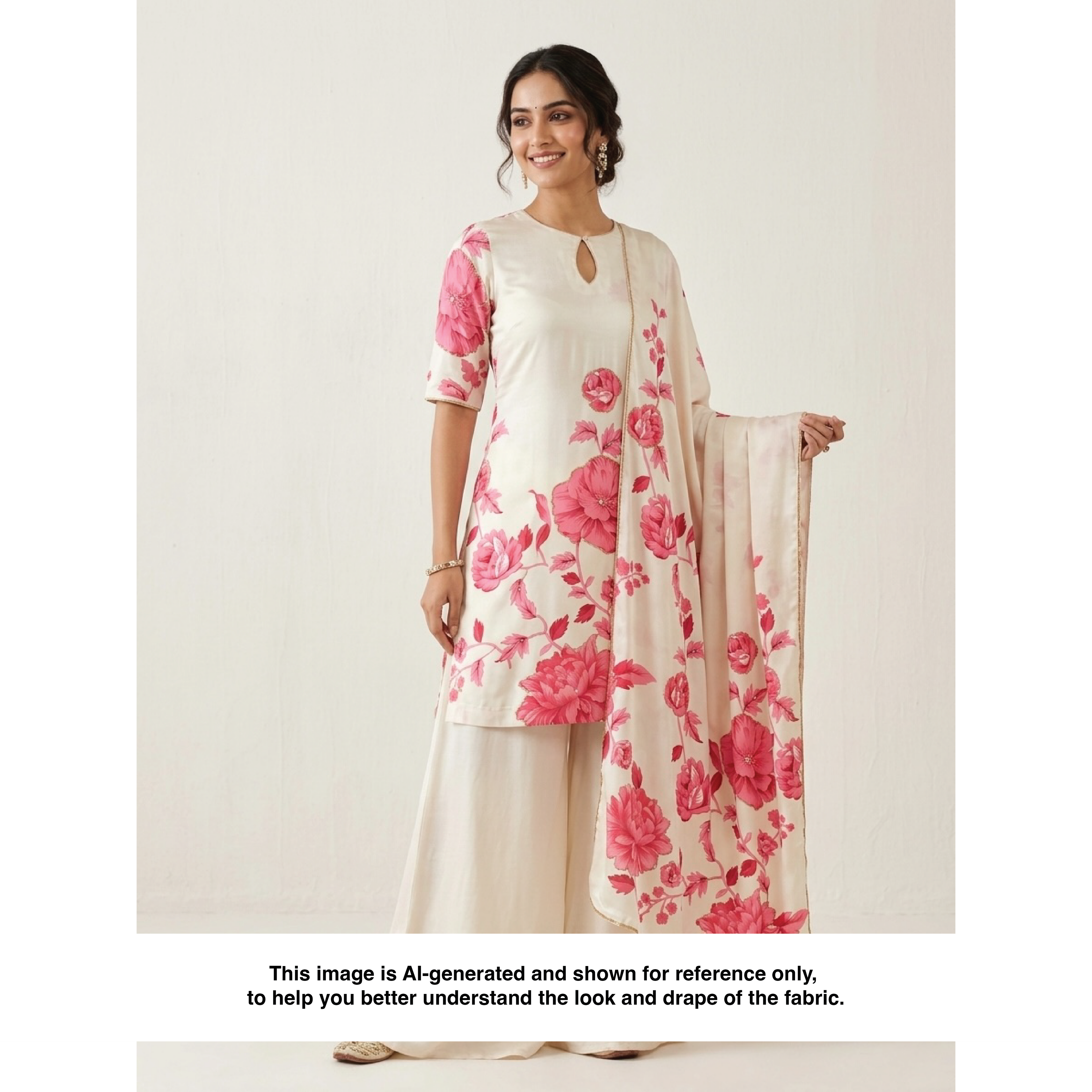 The Fuchsia Fantasy | Hand-Embellished Armani Satin