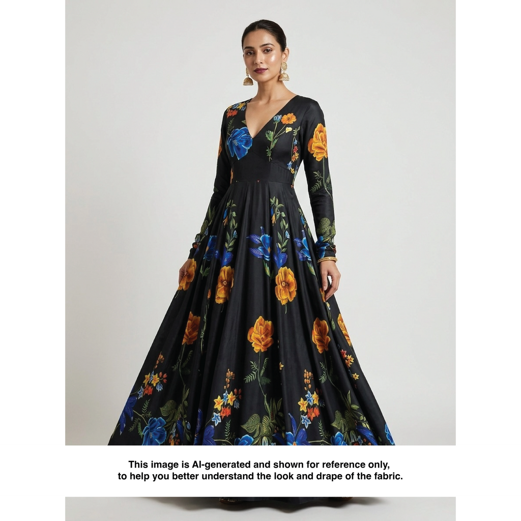 The Midnight Neon Bloom | Armani Satin