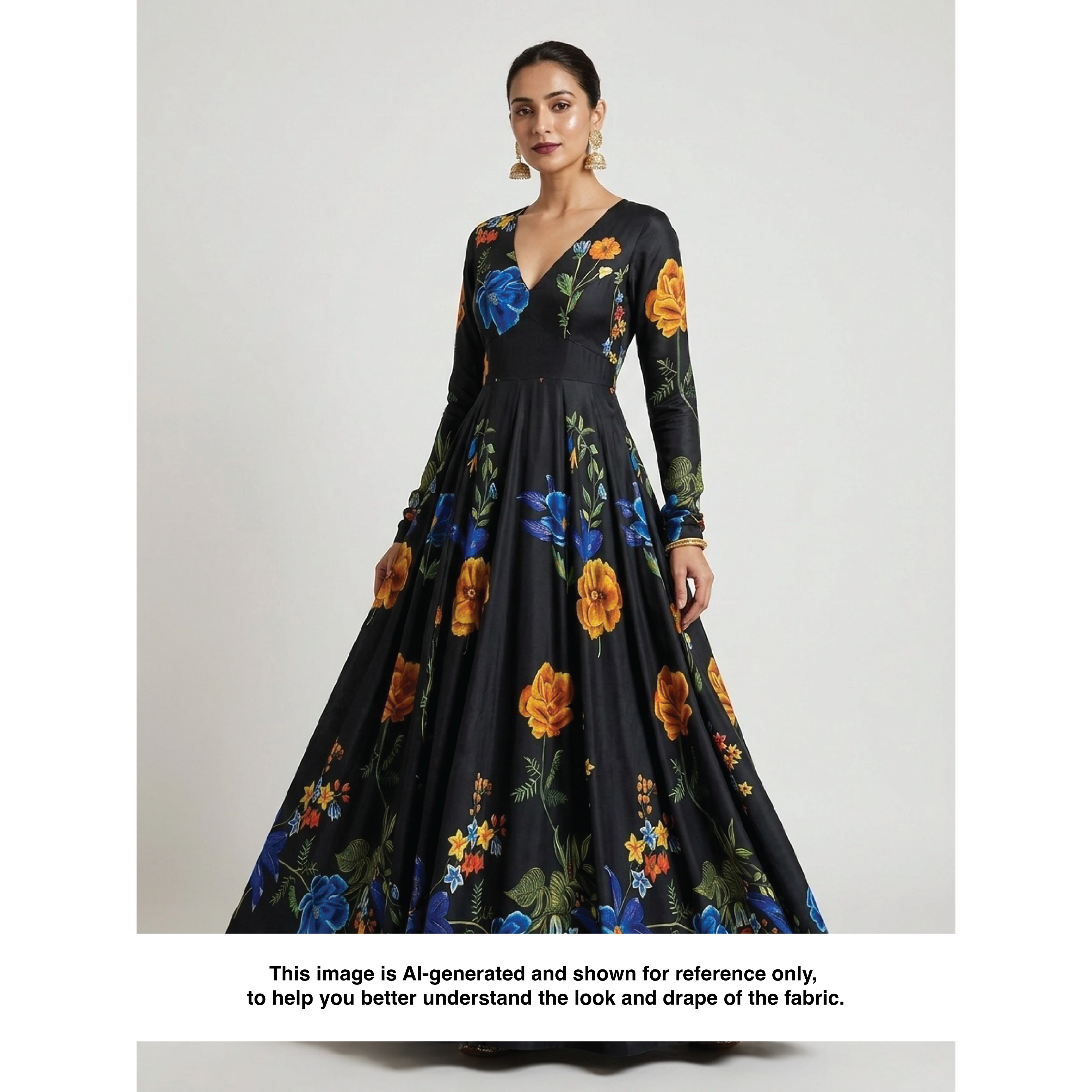 The Midnight Neon Bloom | Armani Satin