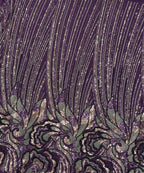 PHOOL PURPLE NET BEADSWORK FABRIC