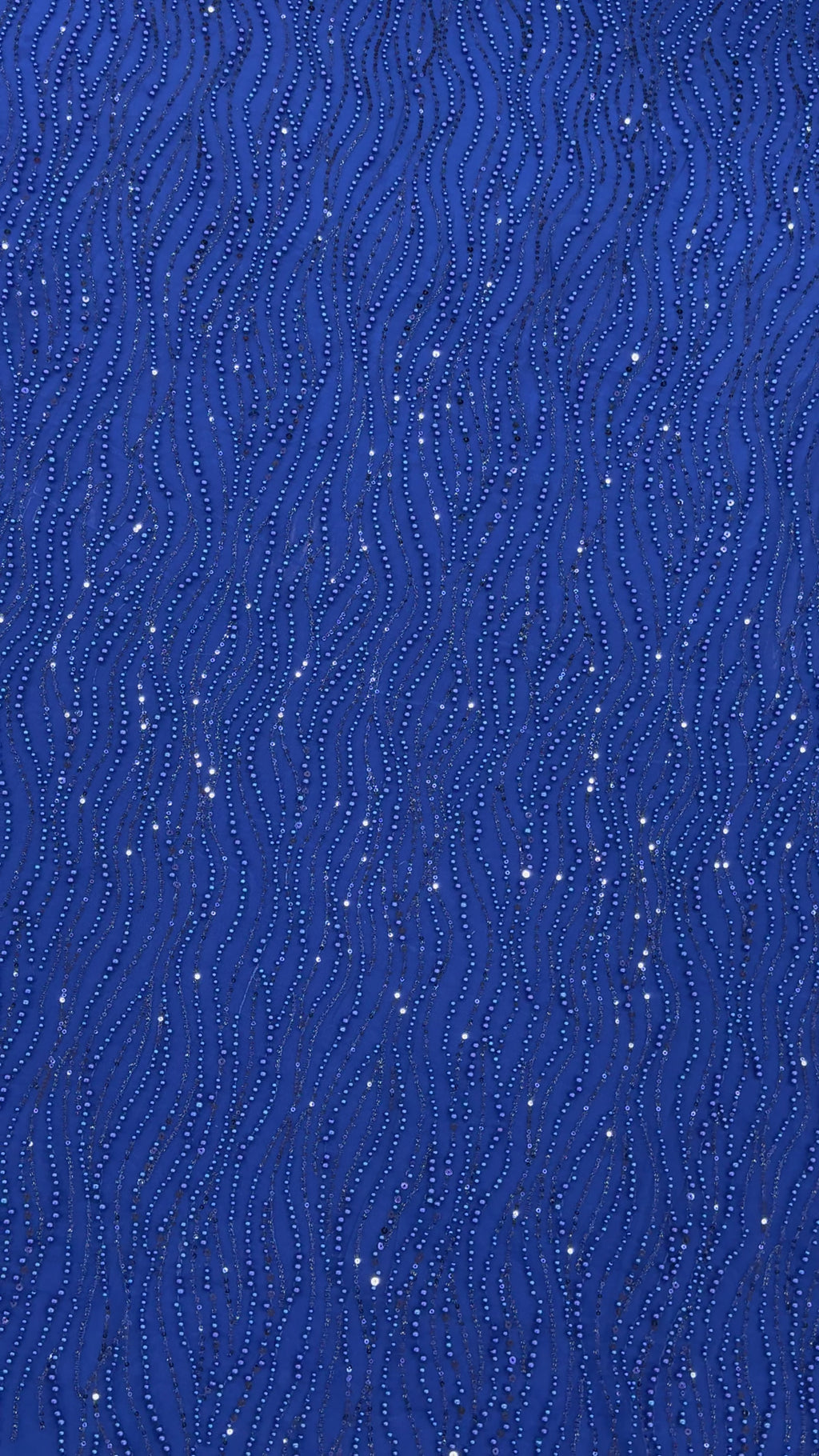 OCEAN RIPPLE NET BEADSWORK FABRIC ROYAL BLUE