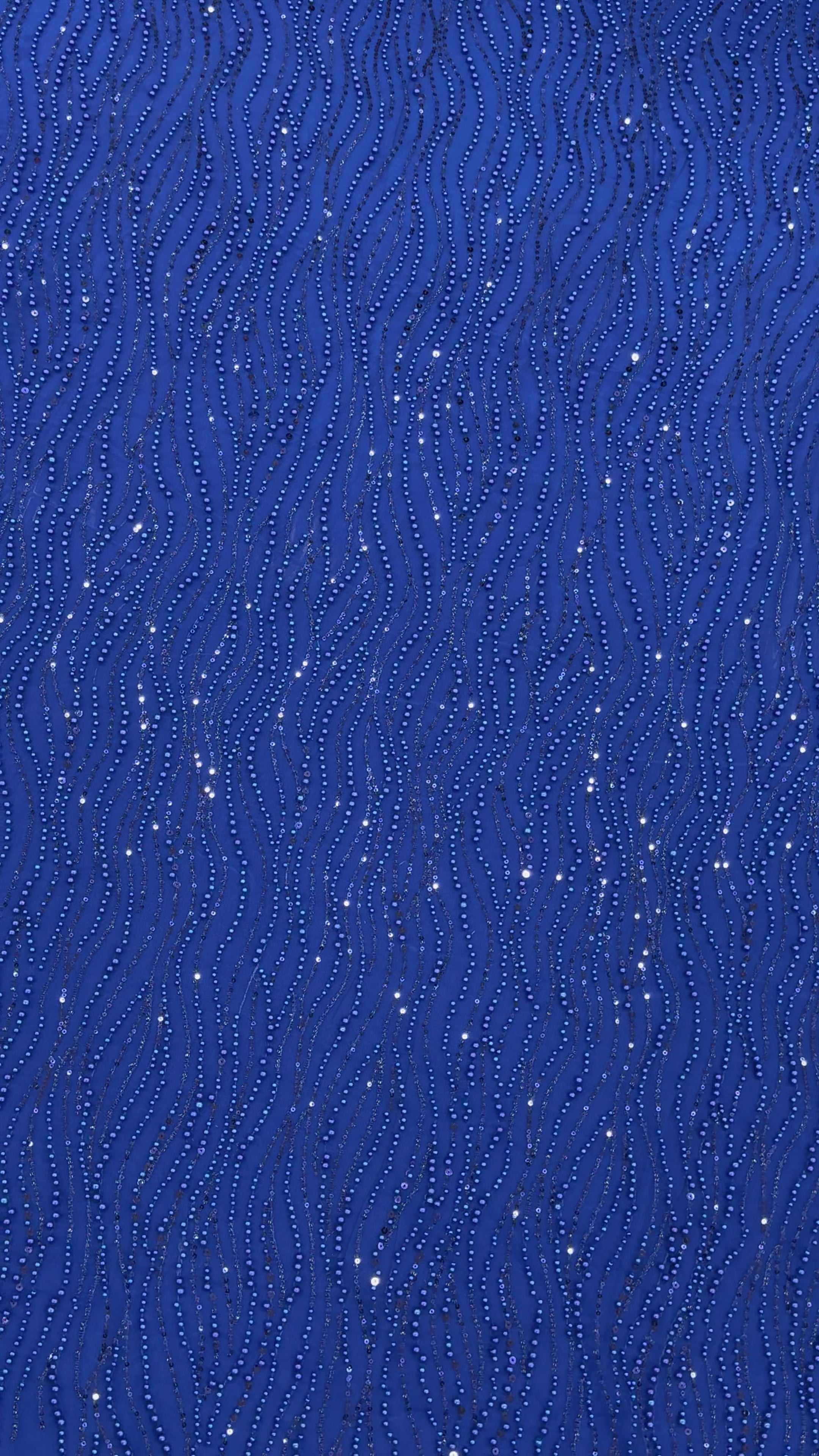 OCEAN RIPPLE NET BEADSWORK FABRIC ROYAL BLUE
