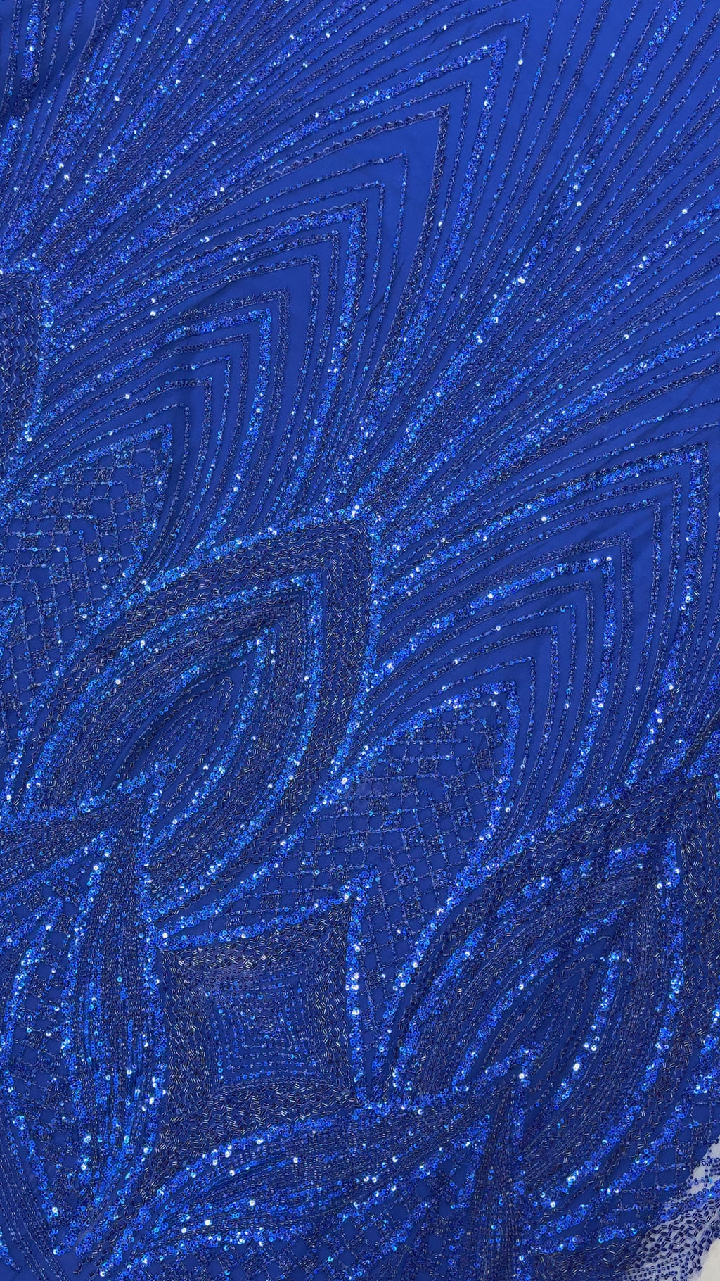 ELECTRIC IRIS ART DEC NET BEADSWORK FABRIC