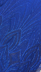 ELECTRIC IRIS ART DEC NET BEADSWORK FABRIC