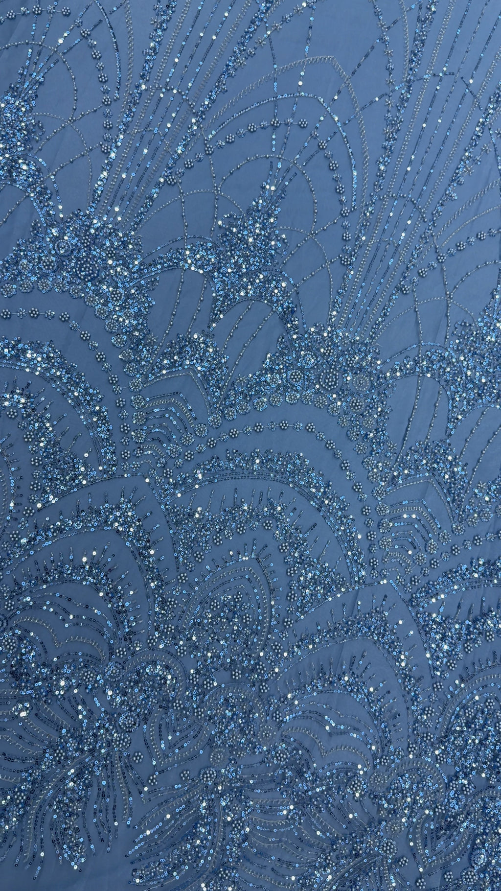 SKYLINE SERENITY NET BEADSWORK FABRIC BLUE