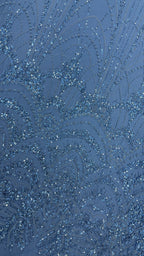 SKYLINE SERENITY NET BEADSWORK FABRIC BLUE