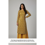 MARIGOLD PRISM NET BEADSWORK FABRIC MUSTARD
